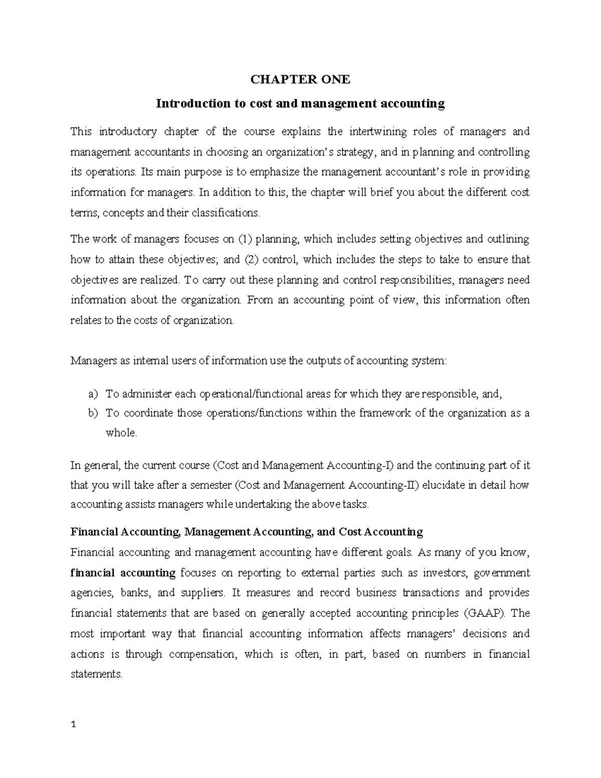 Chapter 1 & 2 - Overview of Cost and Management Accounting Concepts ...