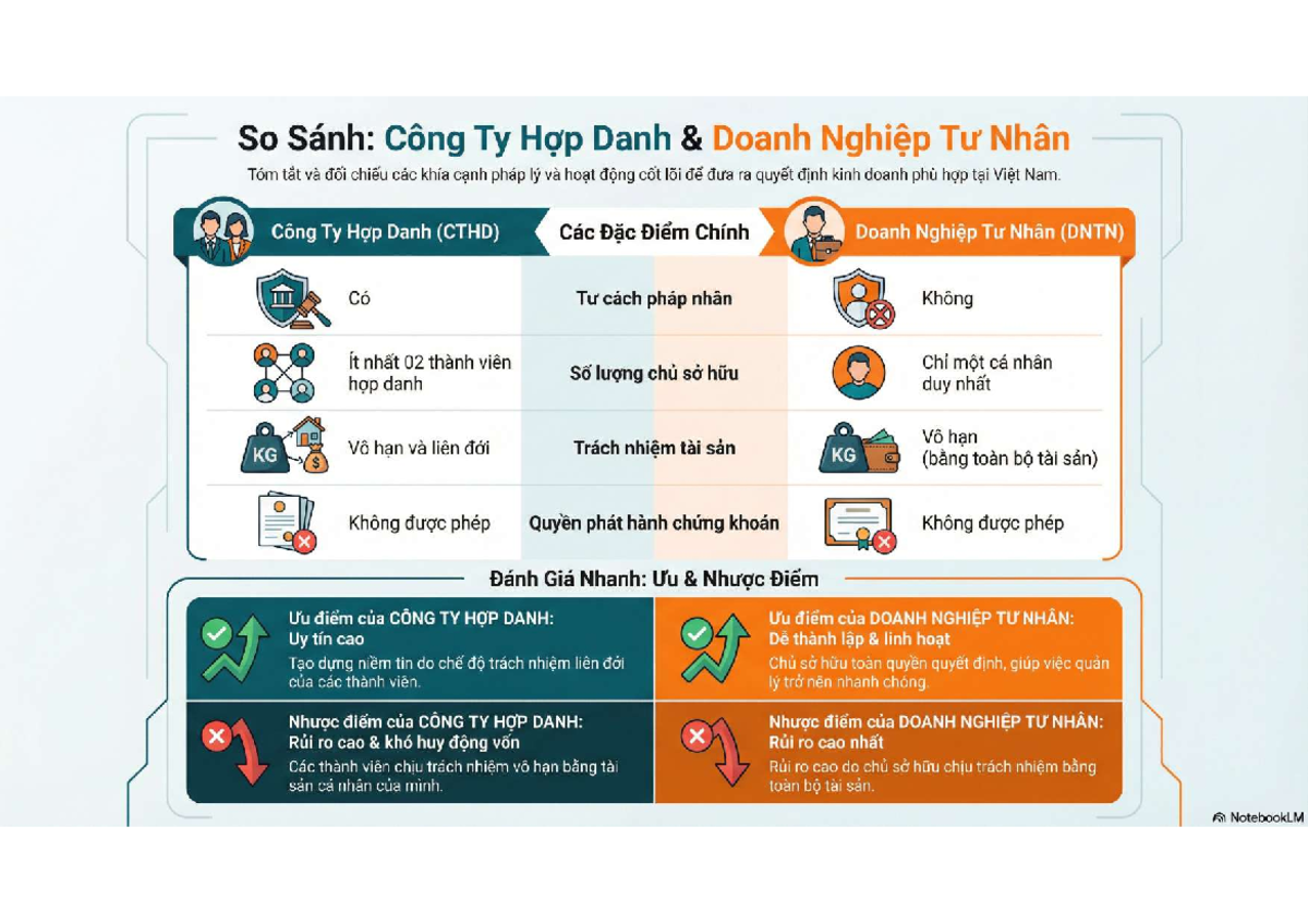 So Sánh: Doanh Nghiệp Tư Nhân và Công Ty Hợp Danh (DNTN-CTHD) - Studocu