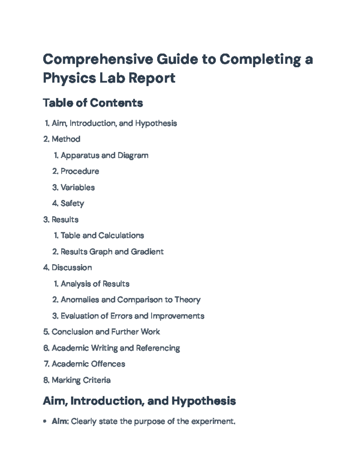 Comprehensive Guide to Physics Lab Report Writing (Course Code: PHS101 ...