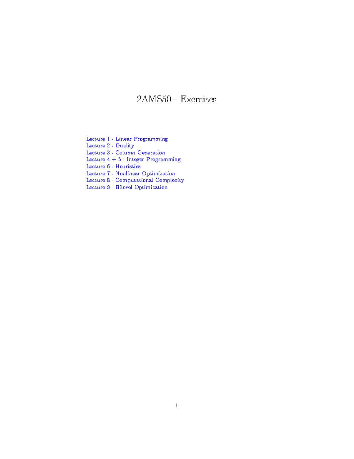 2AMS50 - Exercises on Linear Programming and Optimization Techniques ...
