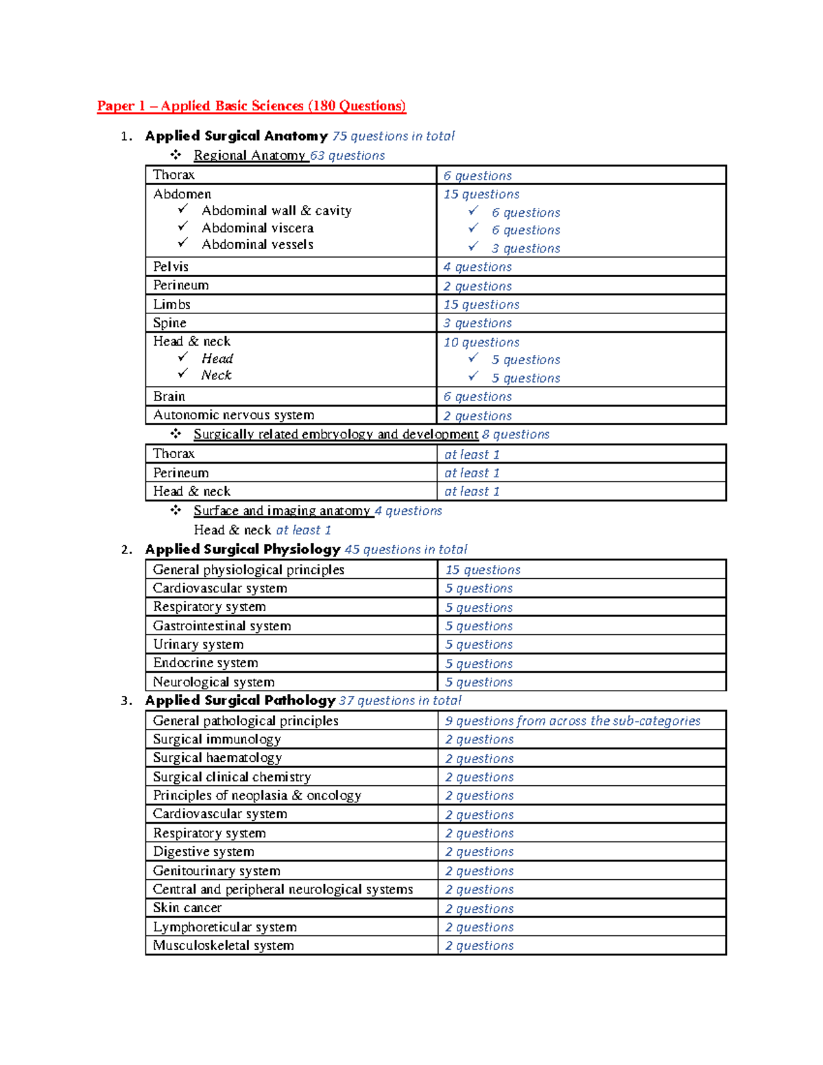 MRCS Part A - Paper 1: Applied Basic Sciences (180 Questions) - Studocu