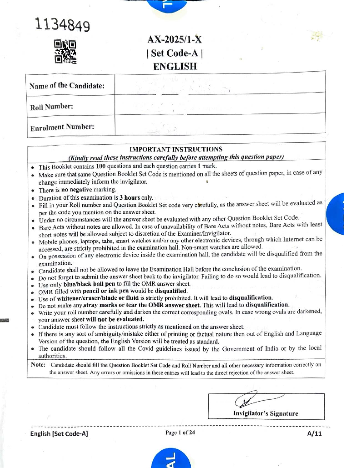 1134849 ENGLISH Final Exam Instructions and Question Paper - Studocu