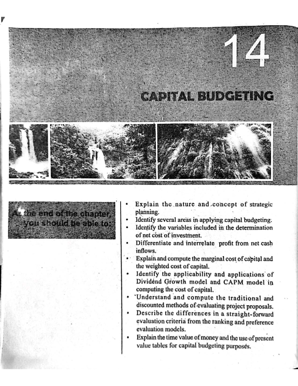 Capital Budgeting Insights - Chapter 14 Overview (Course Code: ILIDE ...