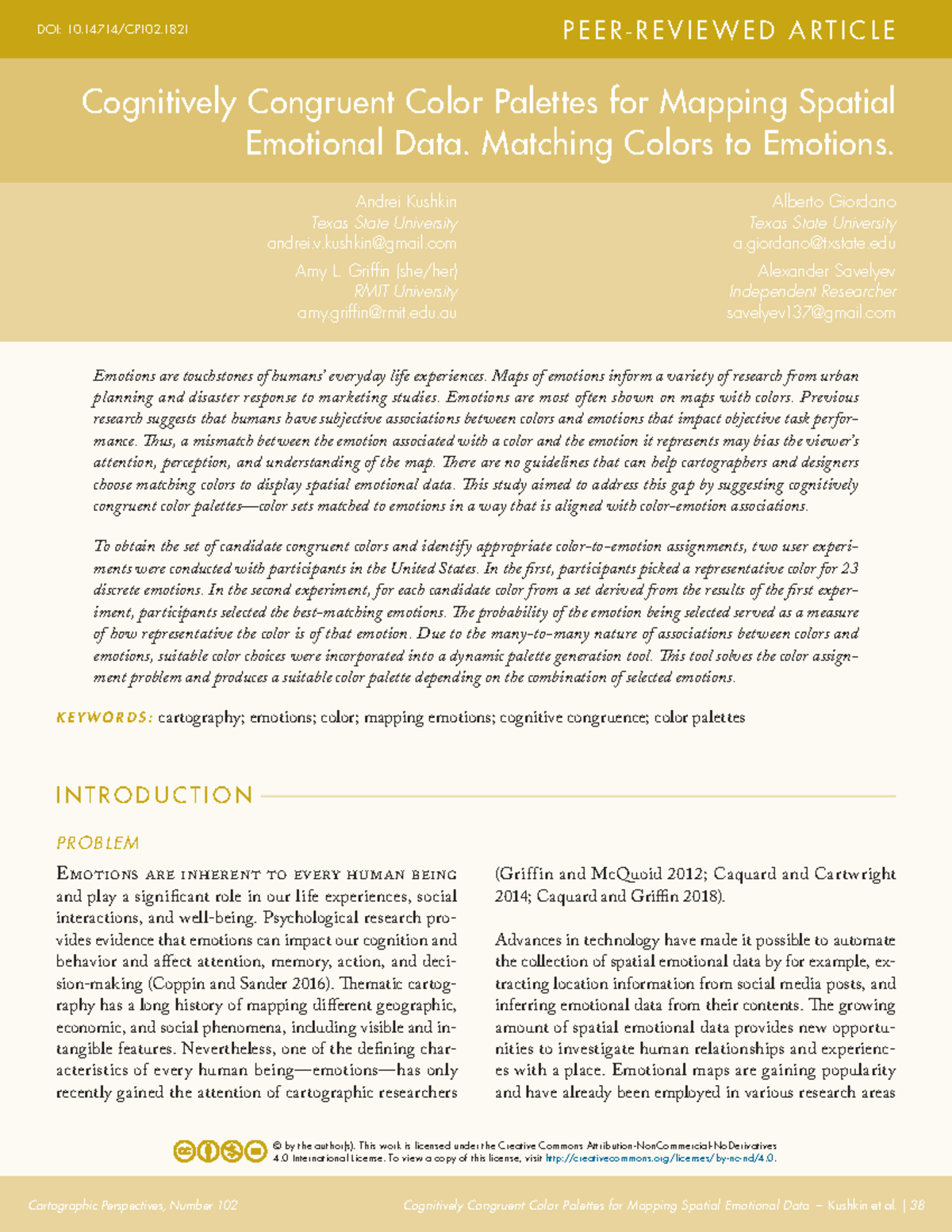 Cognitively Congruent Color Palettes for Mapping Emotions – CP102 ...