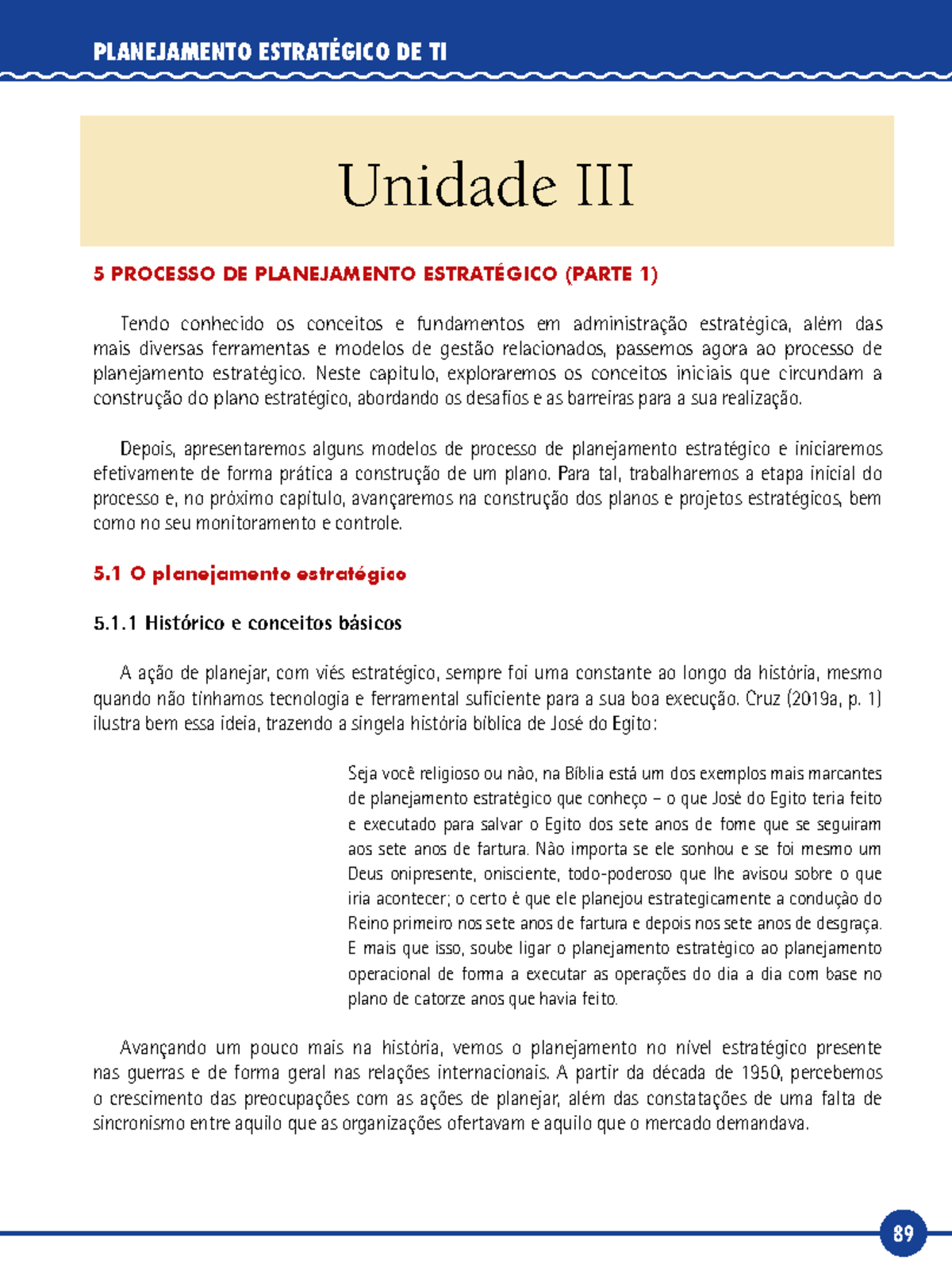 Plano Estratégico de TI - Unidade III: Introdução ao Planejamento - Studocu