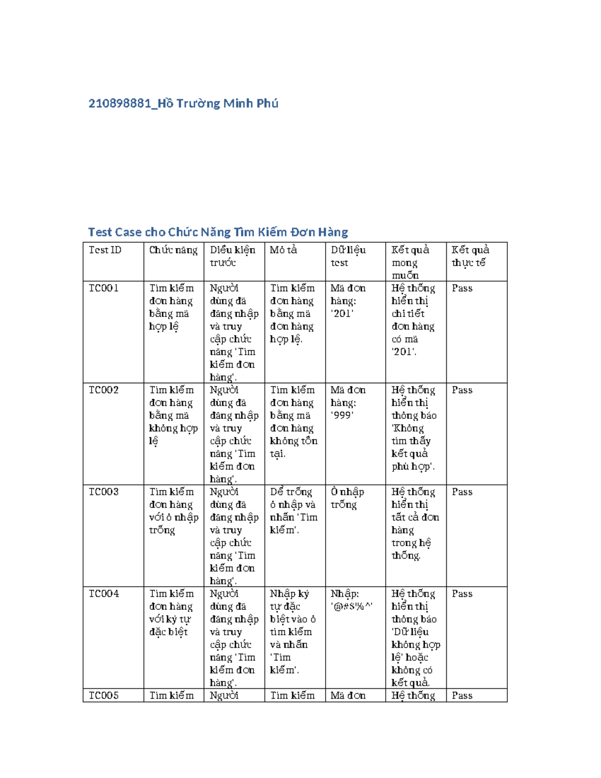 Test Cases for Phần mềm Phục vụ Tìm Kiếm & Thống Kê Sản Phẩm (PHU-DEV ...