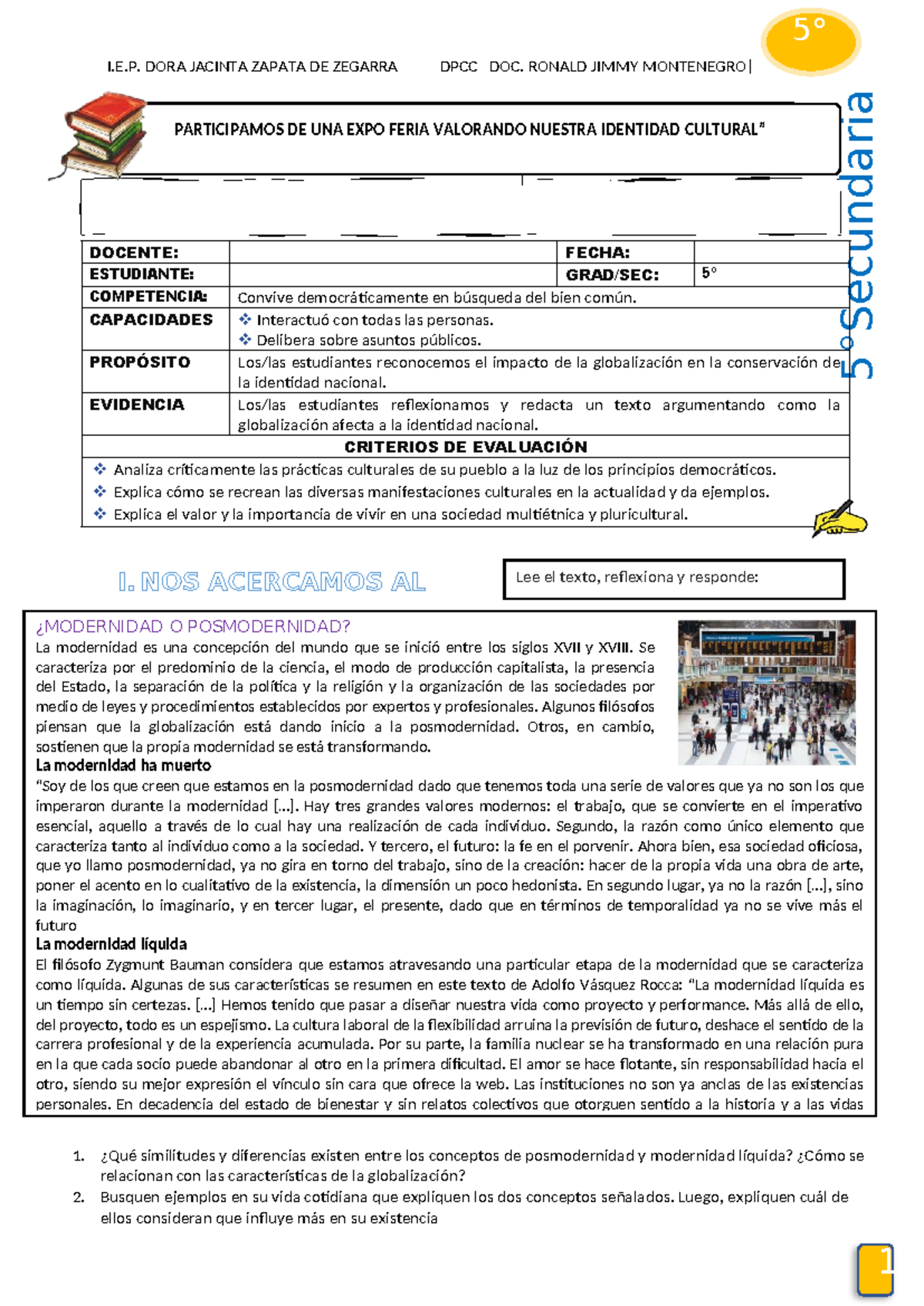 5° DPCC - Proyecto sobre Identidad y Globalización en la Expo Feria ...