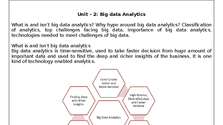 B.Com(CA) Unit 2: Understanding Big Data Analytics and Its Challenges ...