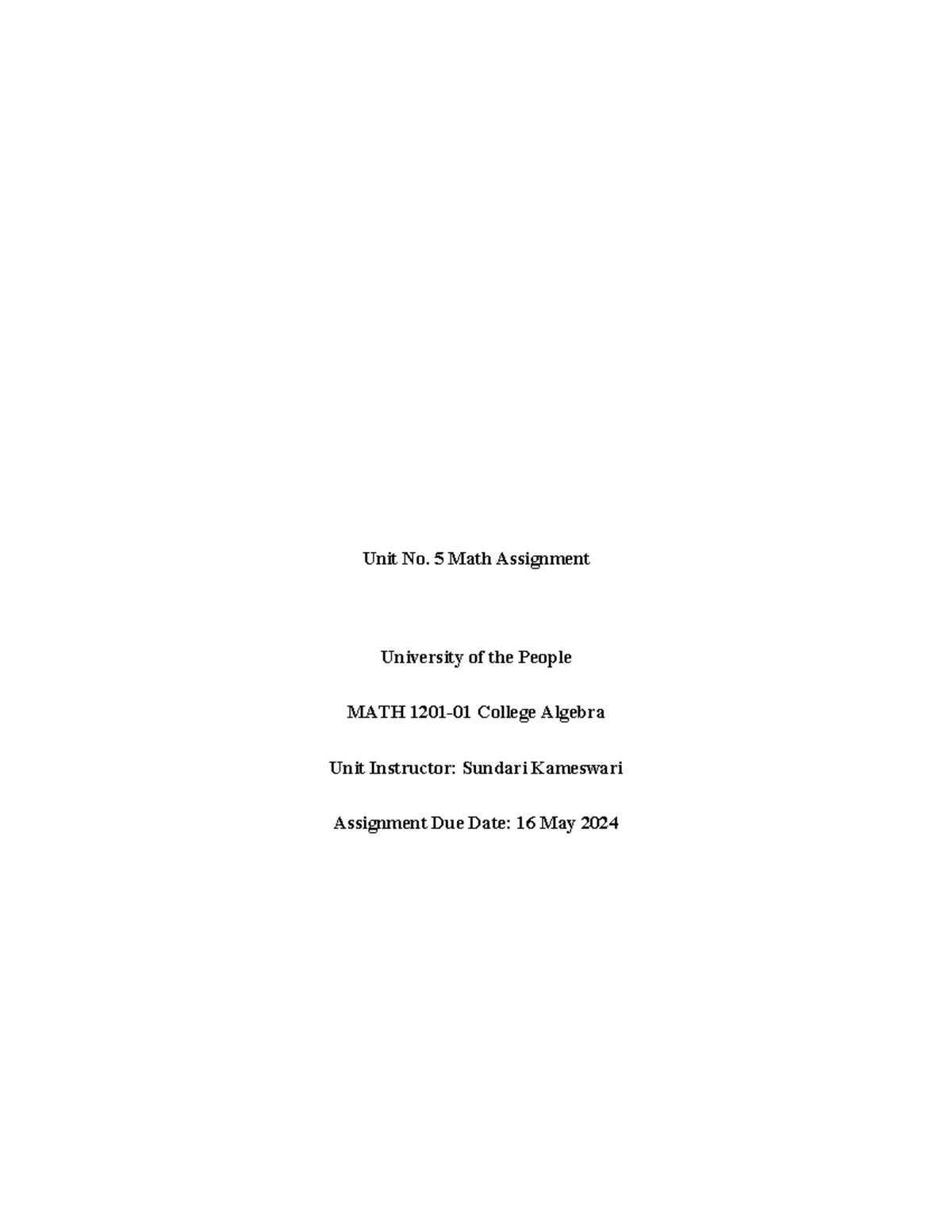 MATH 1201-01 Final Assignment: Exponential and Logarithmic Functions ...