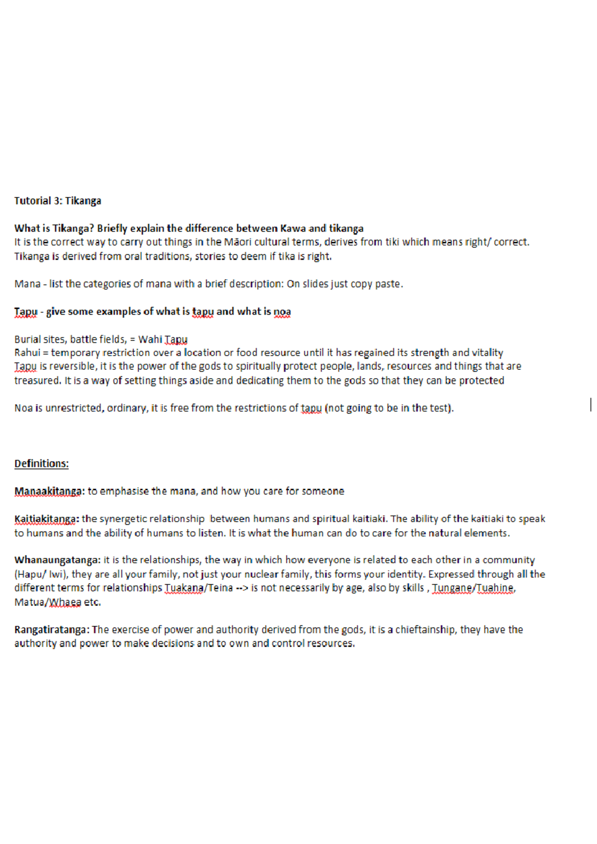 Tutorial 3: Tikanga - Key Concepts and Exam Insights - Studocu