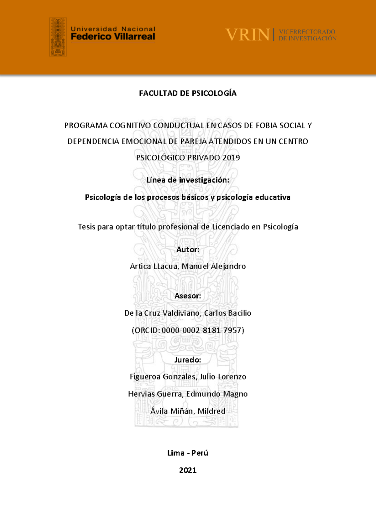 Programa Cognitivo Conductual para Fobia Social y Dependencia Emocional ...