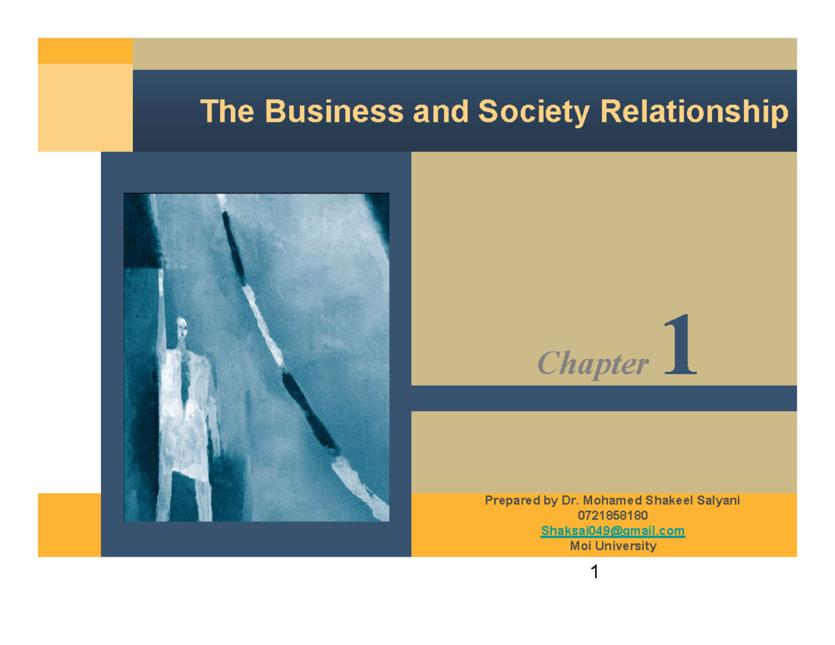 Chapter 1 - Business and Society: Ethics Overview - Studocu