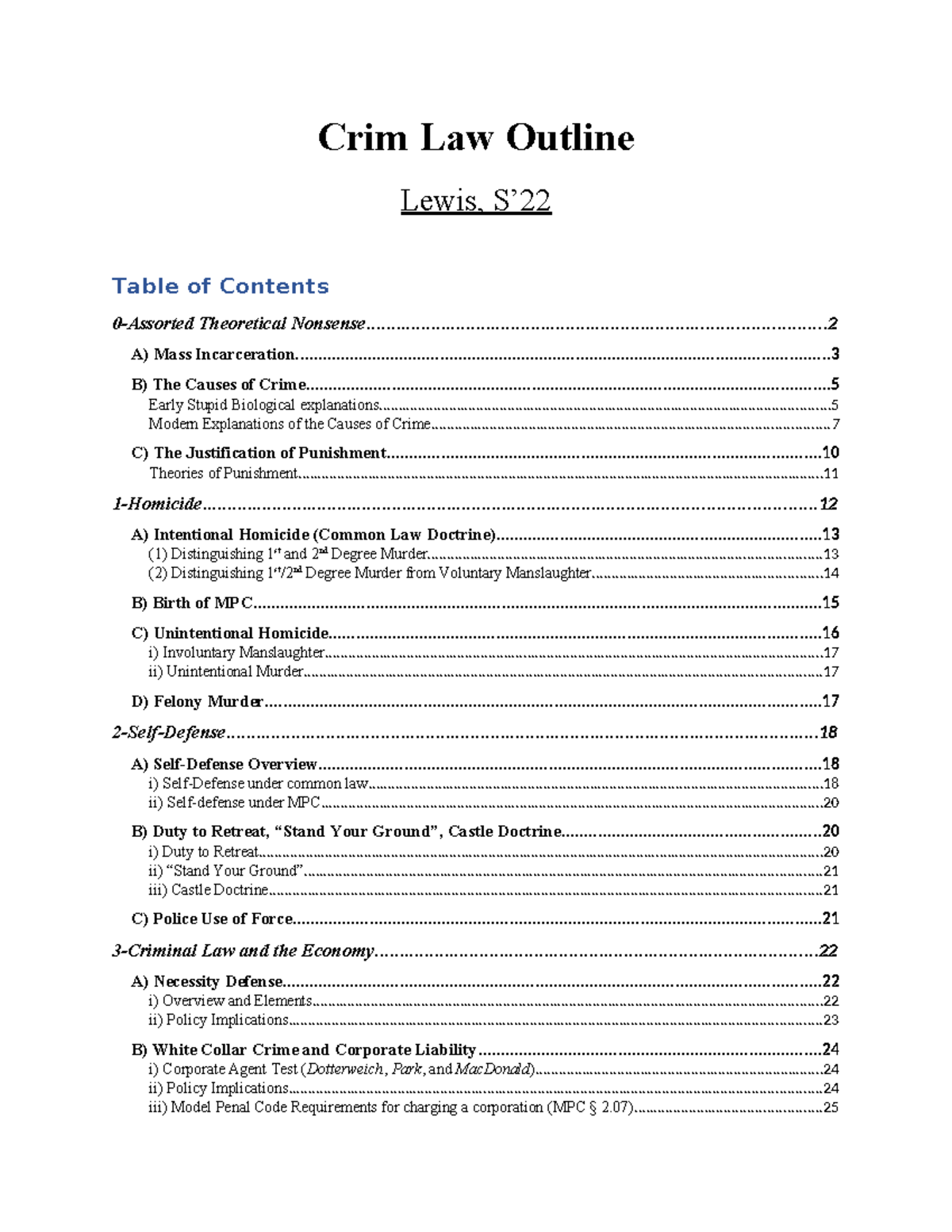 Crim Law Outline (Course Code: CL101) - Key Concepts and Theories - Studocu