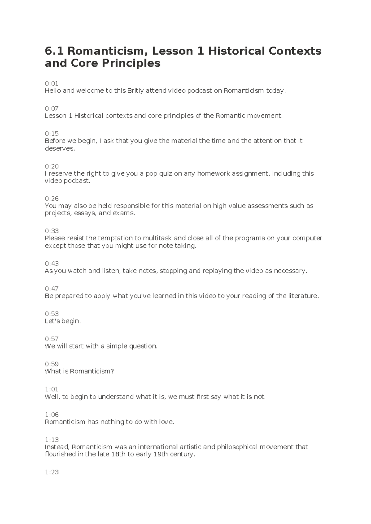 6.1 Romanticism, Lesson 1 Historical Contexts and Core Principles-en-US ...