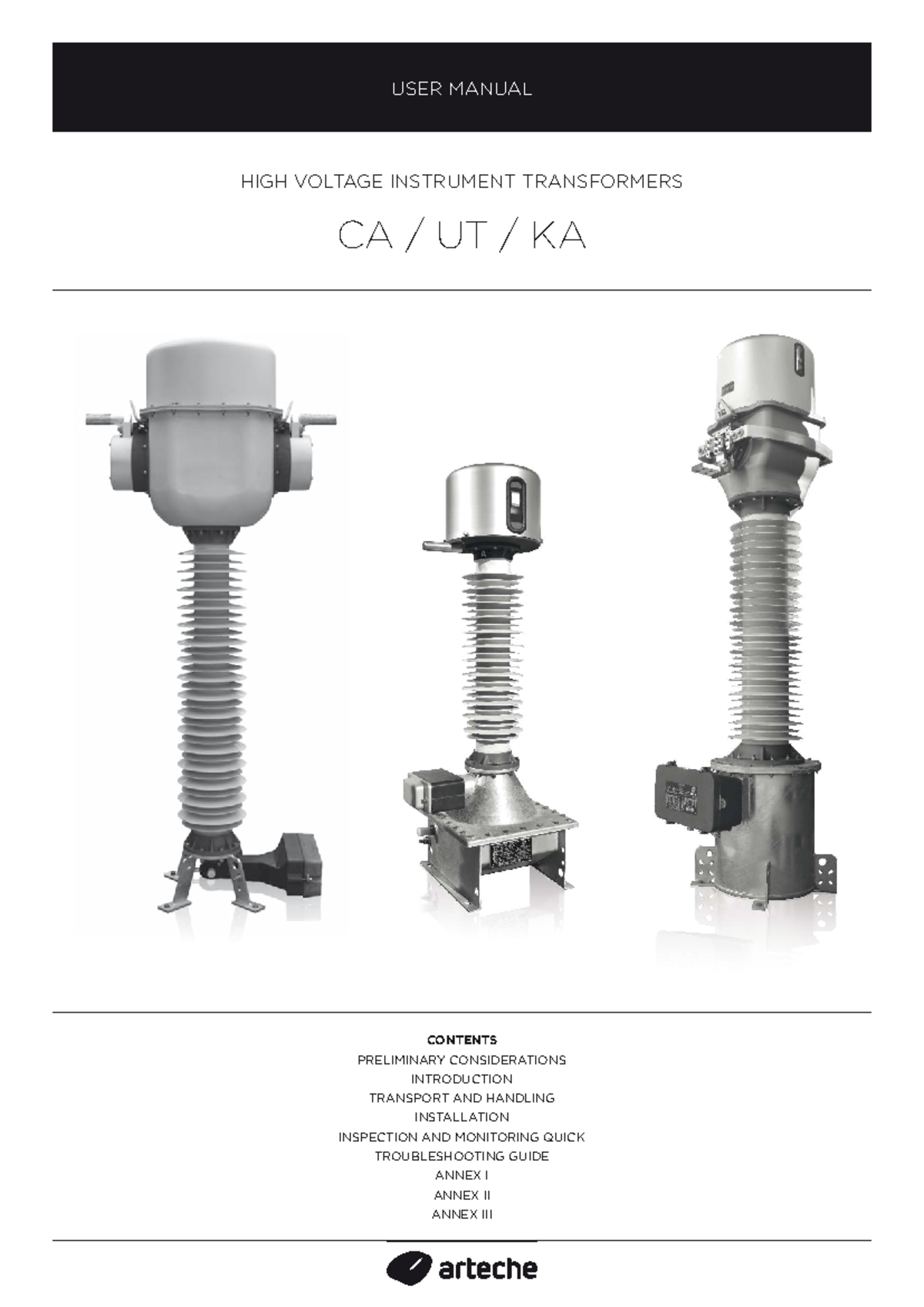 High Voltage Instrument Transformers Instruction Manual CA/UT/KA EN ...