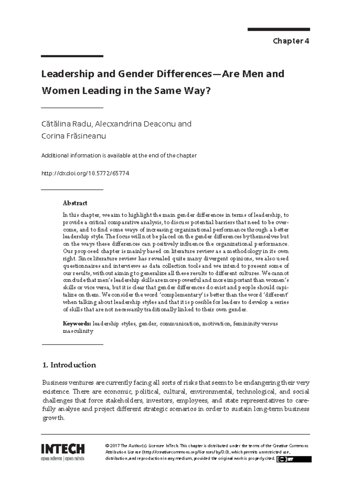 Gender and Leadership Differences - A Critical Analysis (Chapter 4 ...