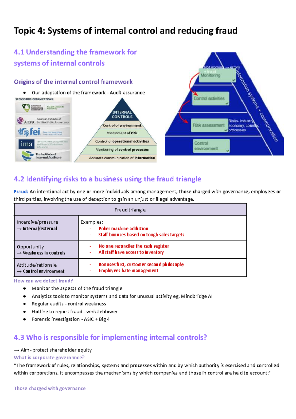 AAA Chapter 4: Internal Control Systems & Fraud Reduction Insights ...