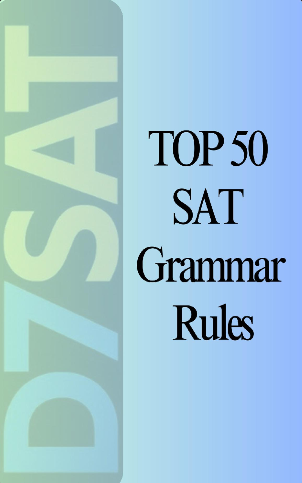 Top 50 SAT Grammar Rules for Success @DSATuz - Studocu