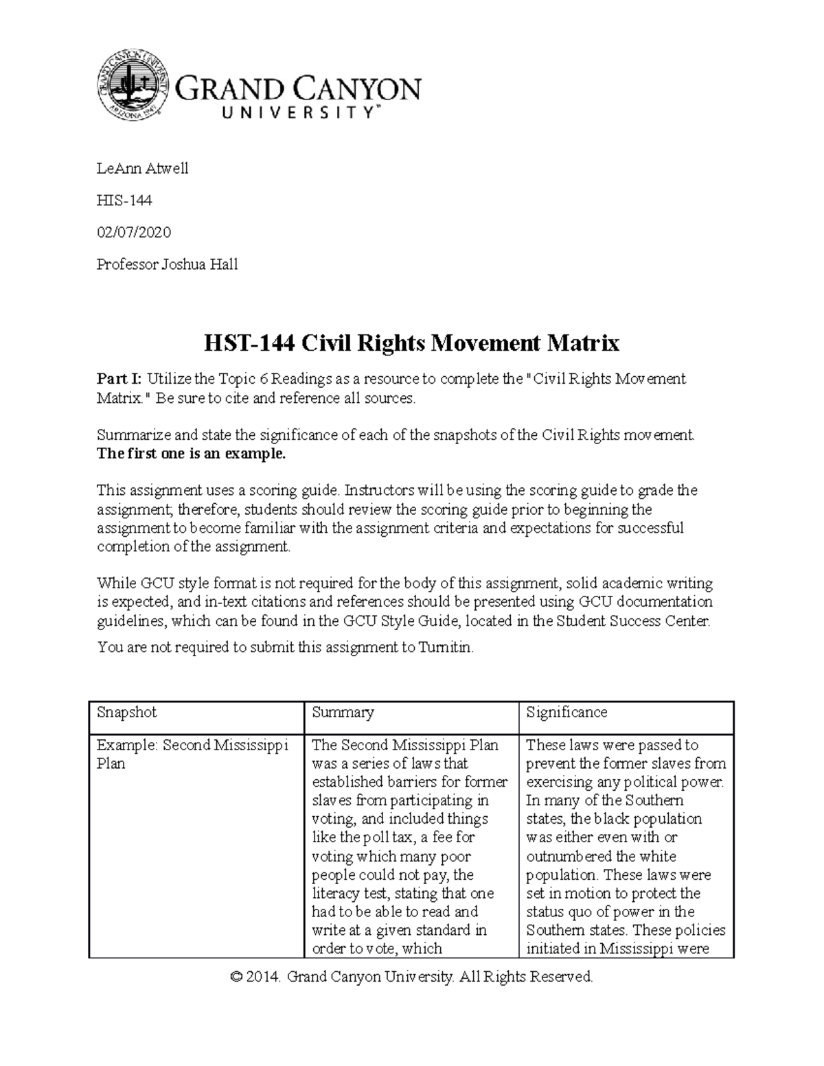 HIS144 Civil Rights Movement Matrix - Deprecated API usage: The SVG ...