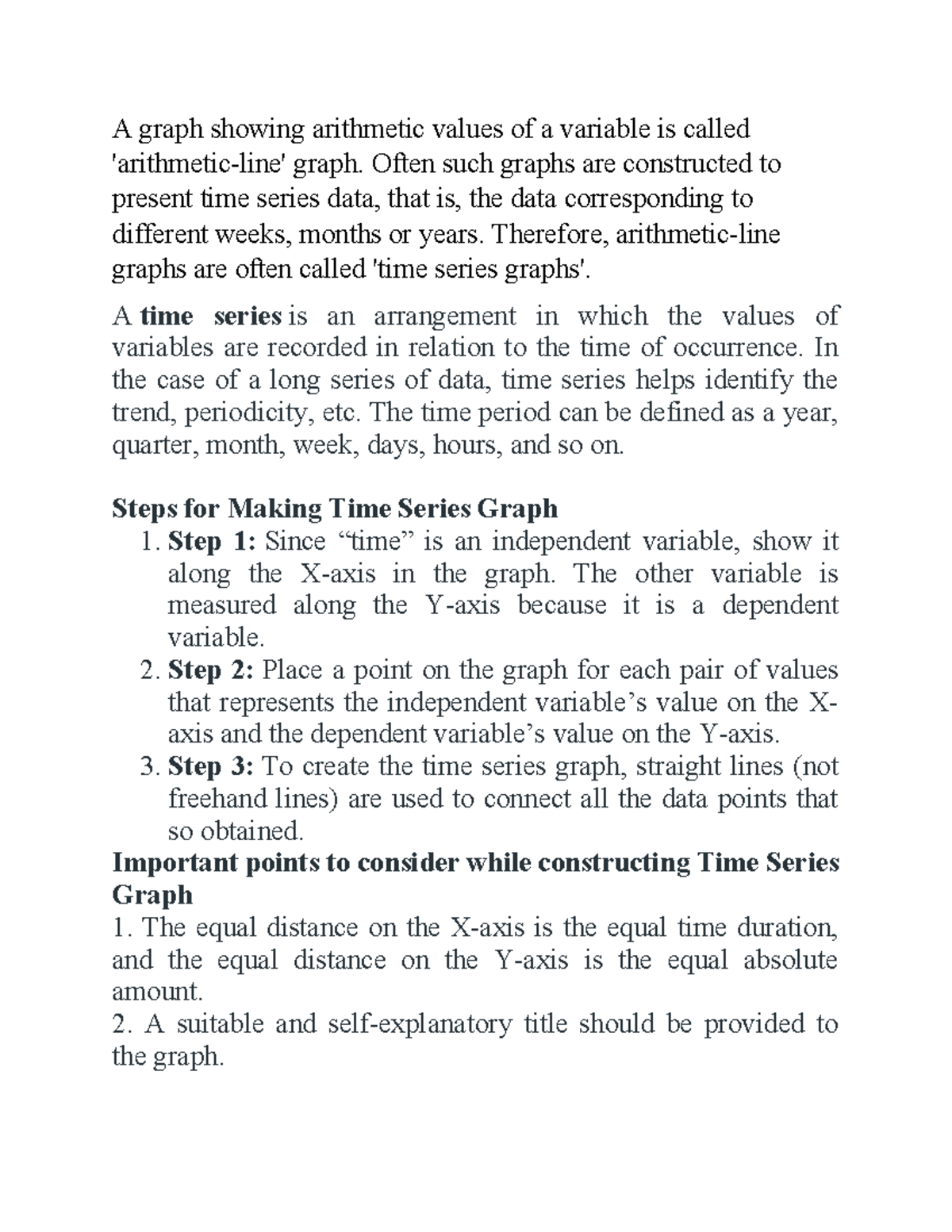 Time Series Analysis: Understanding Graphs and Construction Steps - Studocu