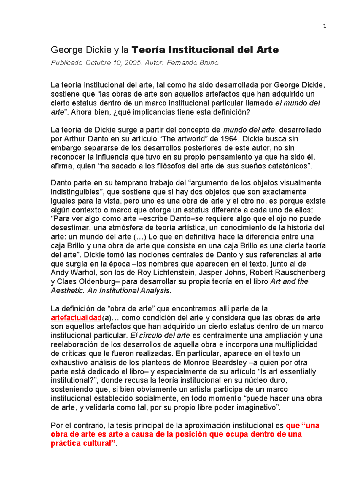 George Dickie y la Teoría Institucional del Arte: Análisis Profundo ...