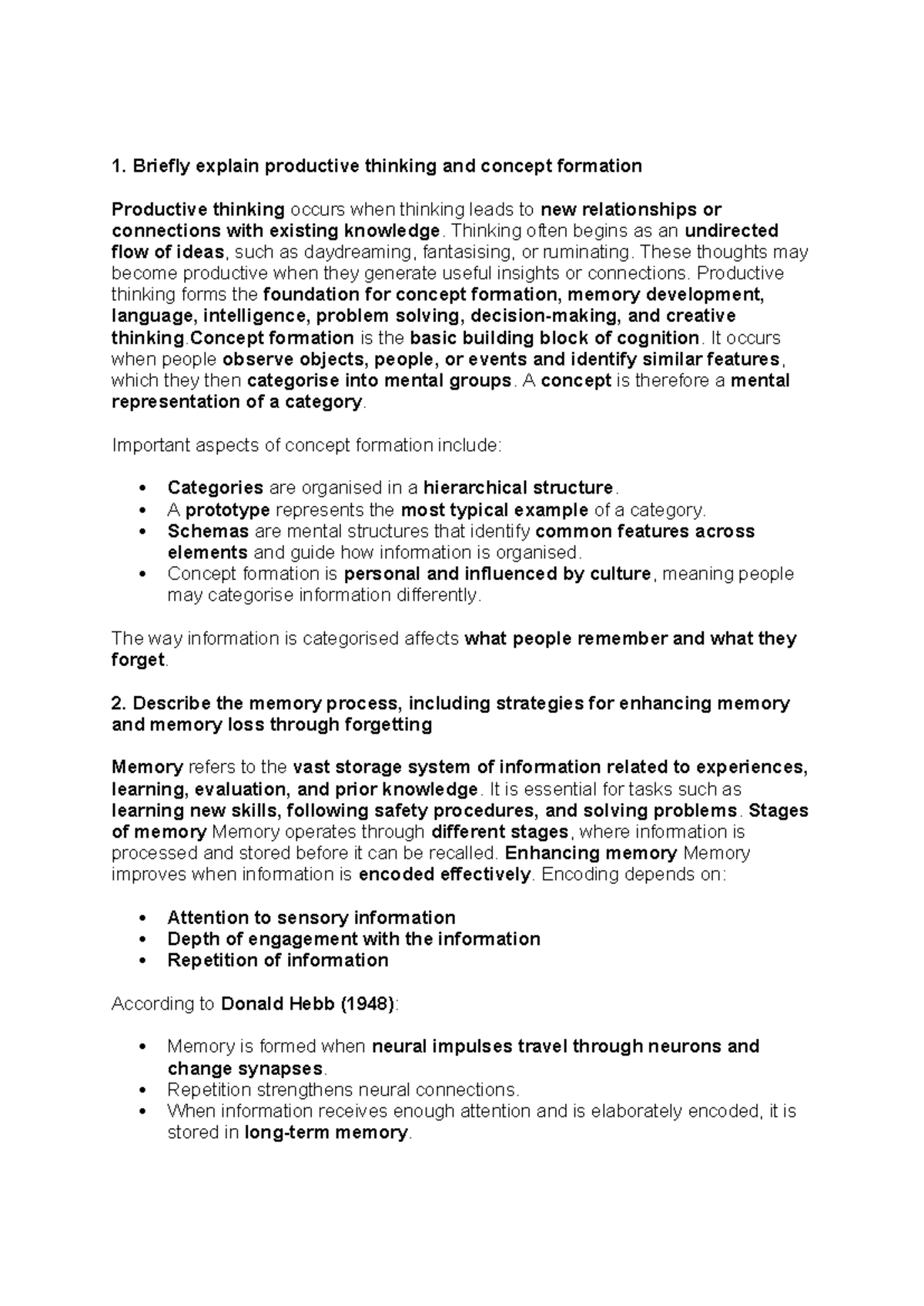 Chapter 6 Overview: Productive Thinking, Memory, and Intelligence - Studocu