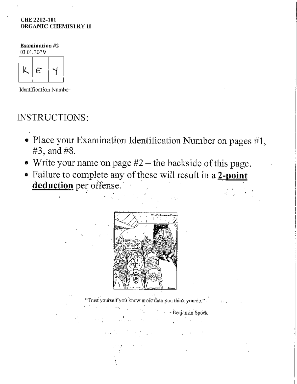 CHE 2202-19 Organic Chemistry II Exam #2 Key - 03.01.2019 - Studocu