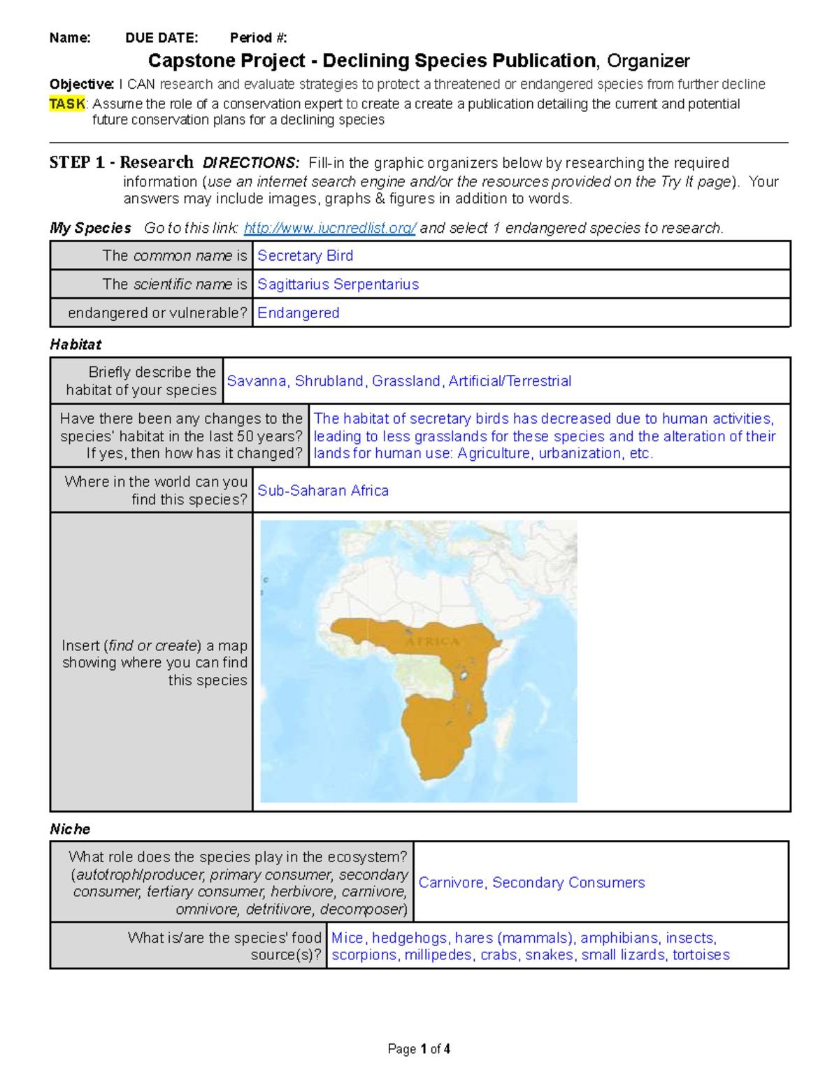 Capstone Project: Conservation Strategies for the Endangered Secretary ...