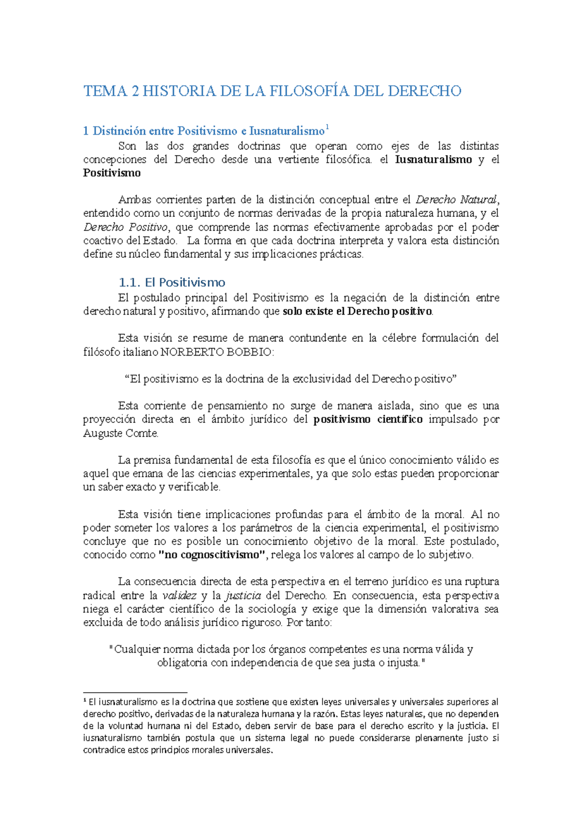 Resumen TEMA 2: Historia de la Filosofía del Derecho - Studocu