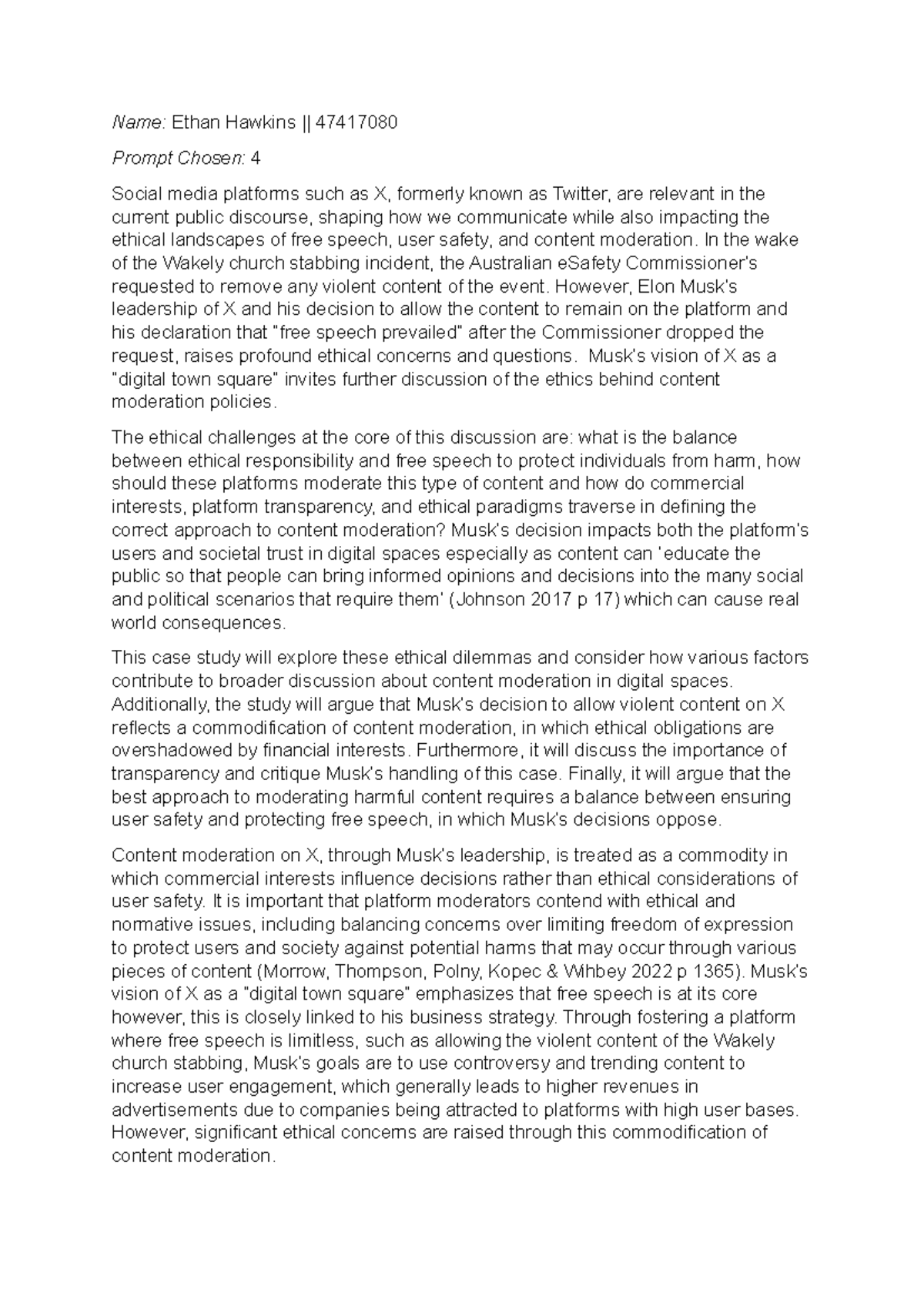 Ethical Dilemmas in Content Moderation: A Case Study on X (47417080 ...