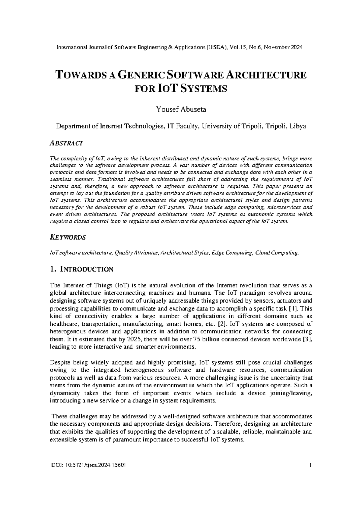 2411 - SE 2025: A Generic Software Architecture for IoT Systems - Studocu