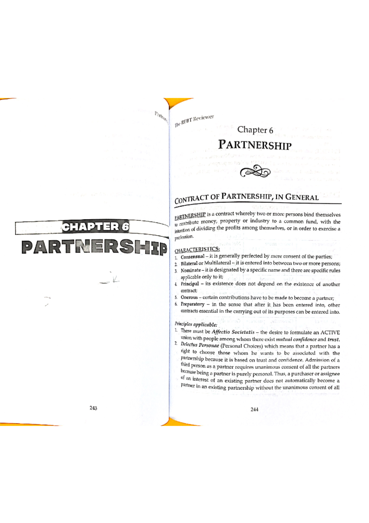 Partnership - RFBT Reviewer Chapter 6 PARTNERSHIP CONTRACT OF ...
