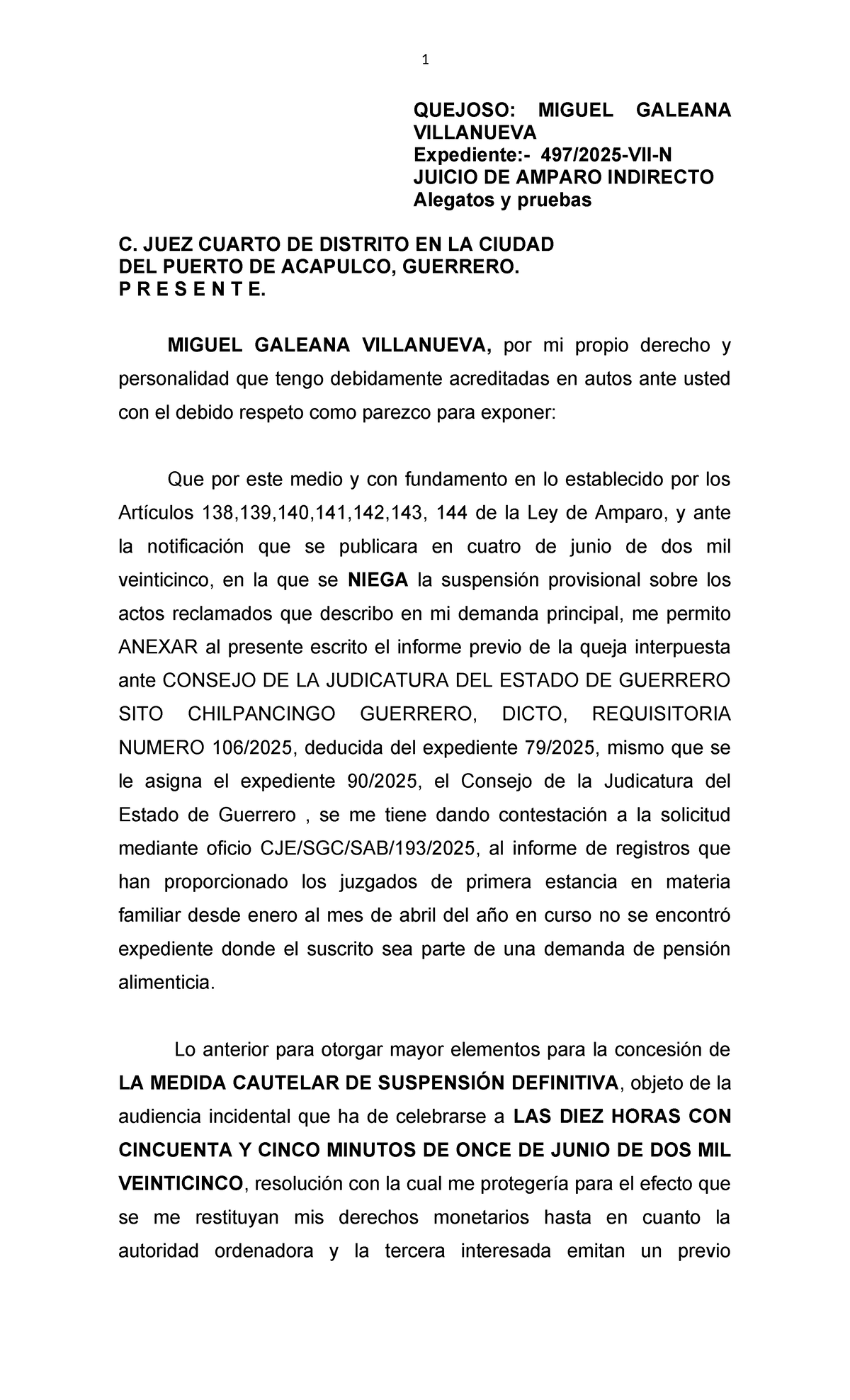 Alegatos y Pruebas en Juicio de Amparo Indirecto - Miguel Galeana ...