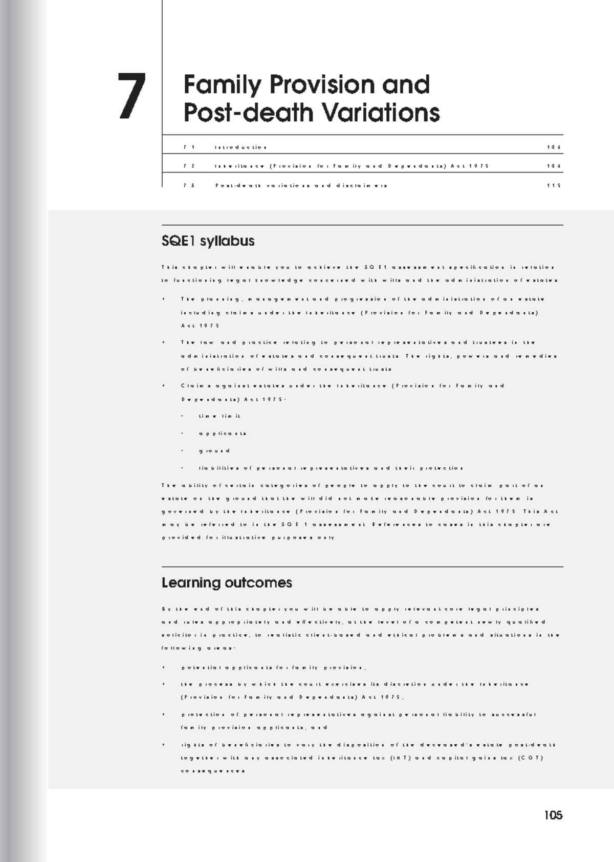 2425 Wills: Chapter 07 - Family Provision & Variations in Estates - Studocu