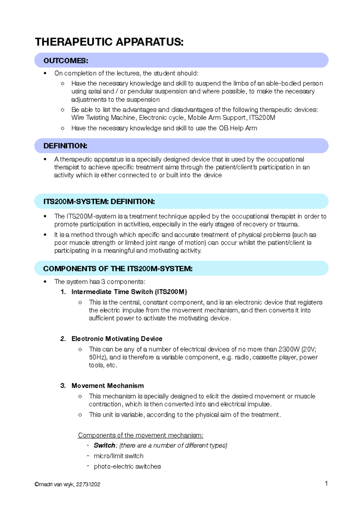 OT 101: Comprehensive Overview of Therapeutic Apparatus and ITS200M ...