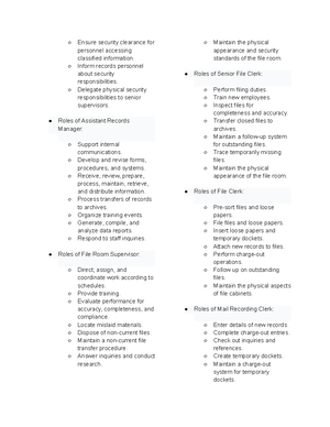 IMD Foundation of Records Management: File Classification & Appraisal ...