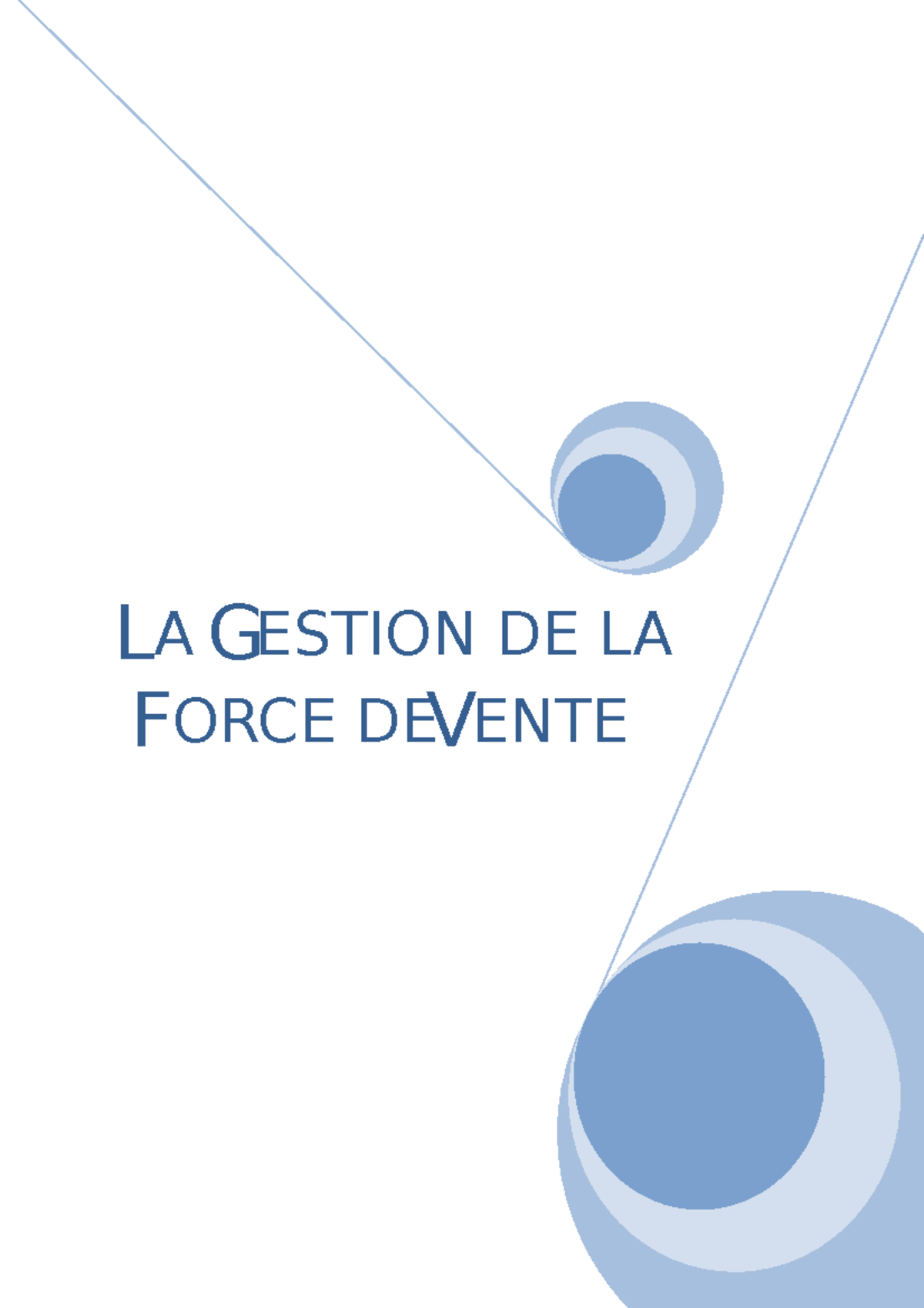 La gestion de force de vente - LA GESTION DE LA FORCE DE VENTE ...