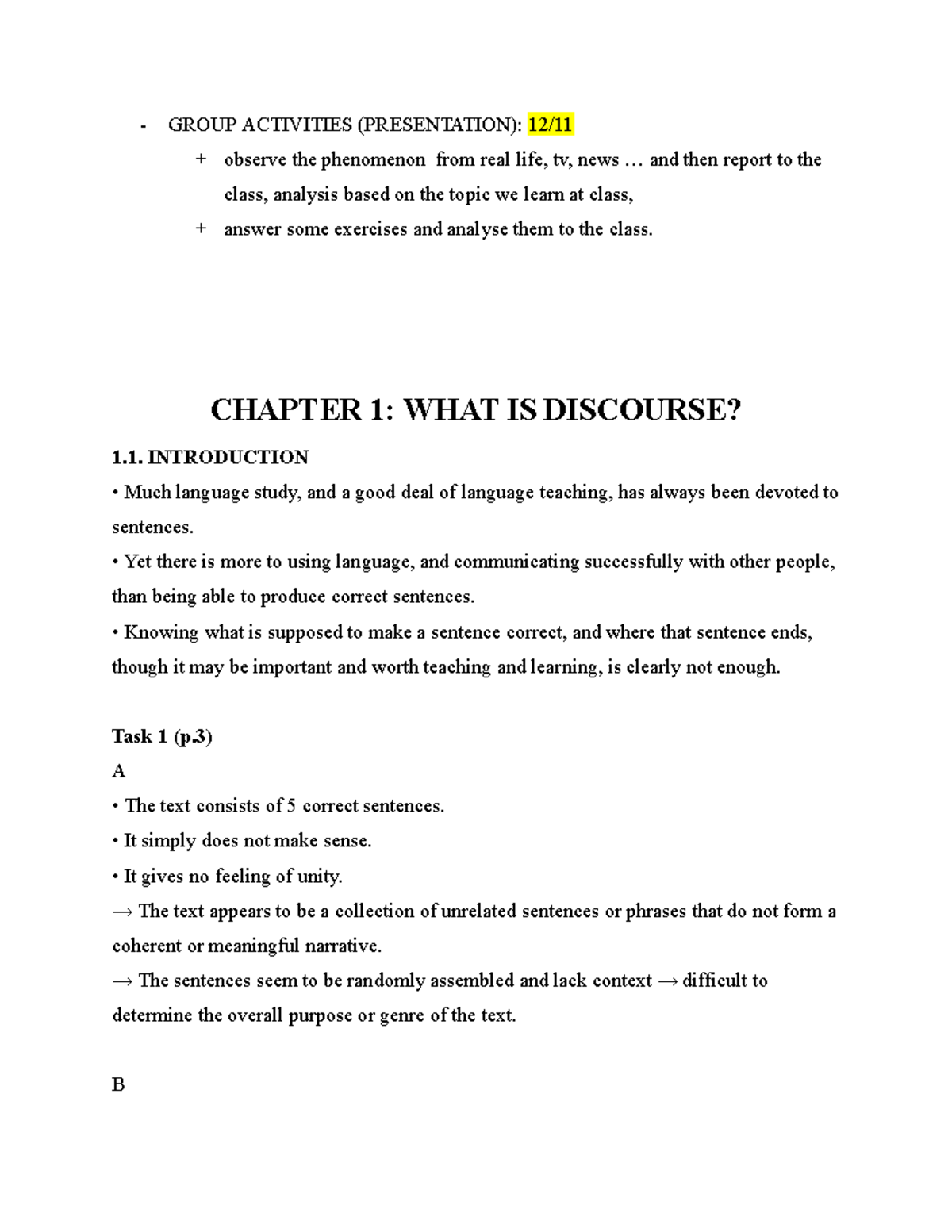 Discourse Analysis: Chapter 1 Overview and Key Concepts - Studocu