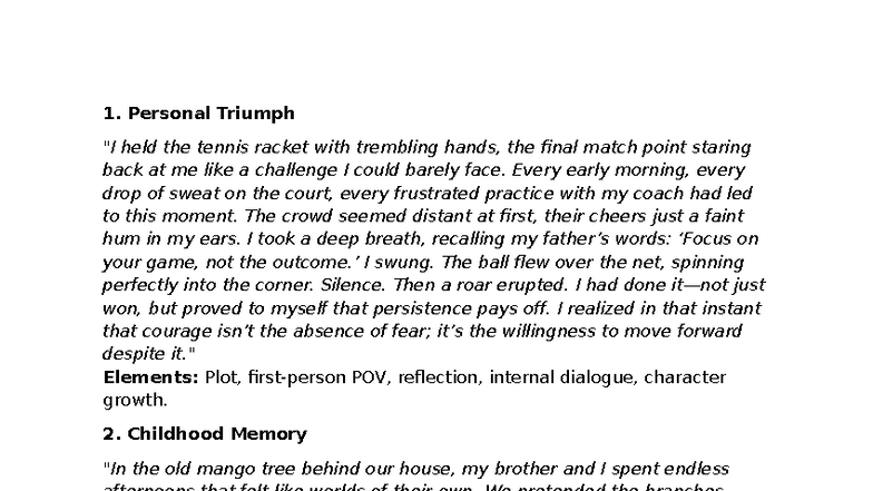 Readings - Personal Triumphs and Achievements: Reflections on Growth ...
