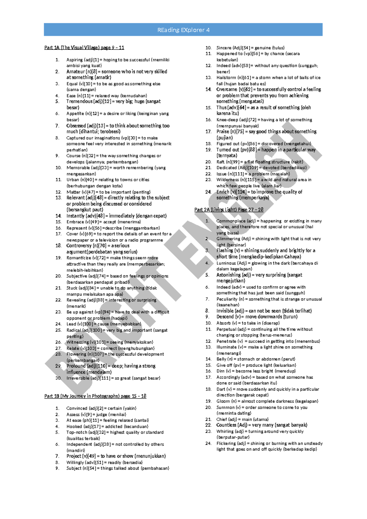 REX 4 Vocabulary Study Guide: Key Terms and Definitions - Studocu