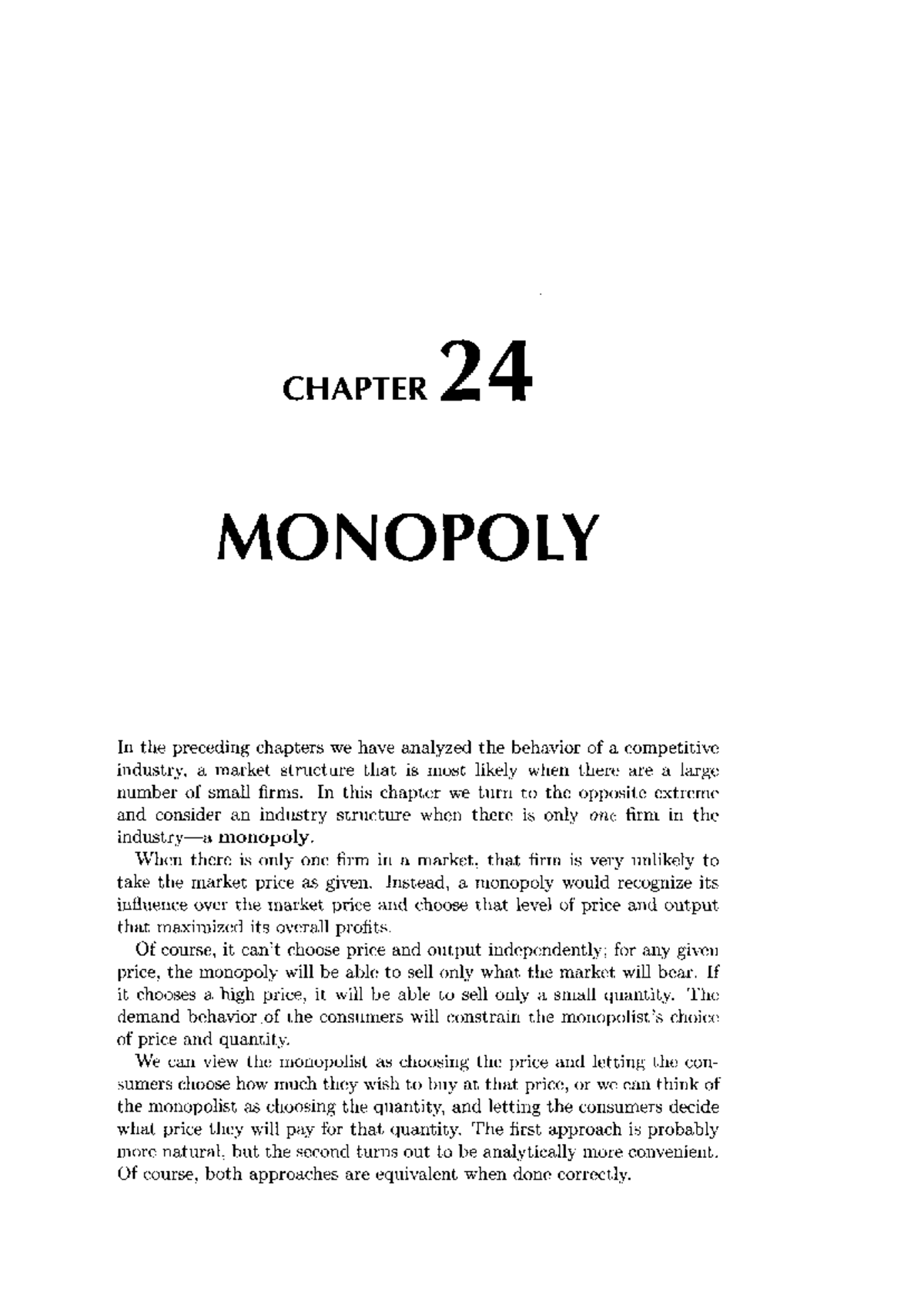 CHAPTER 24: MONOPOLY - Analyzing Market Structures and Pricing ...