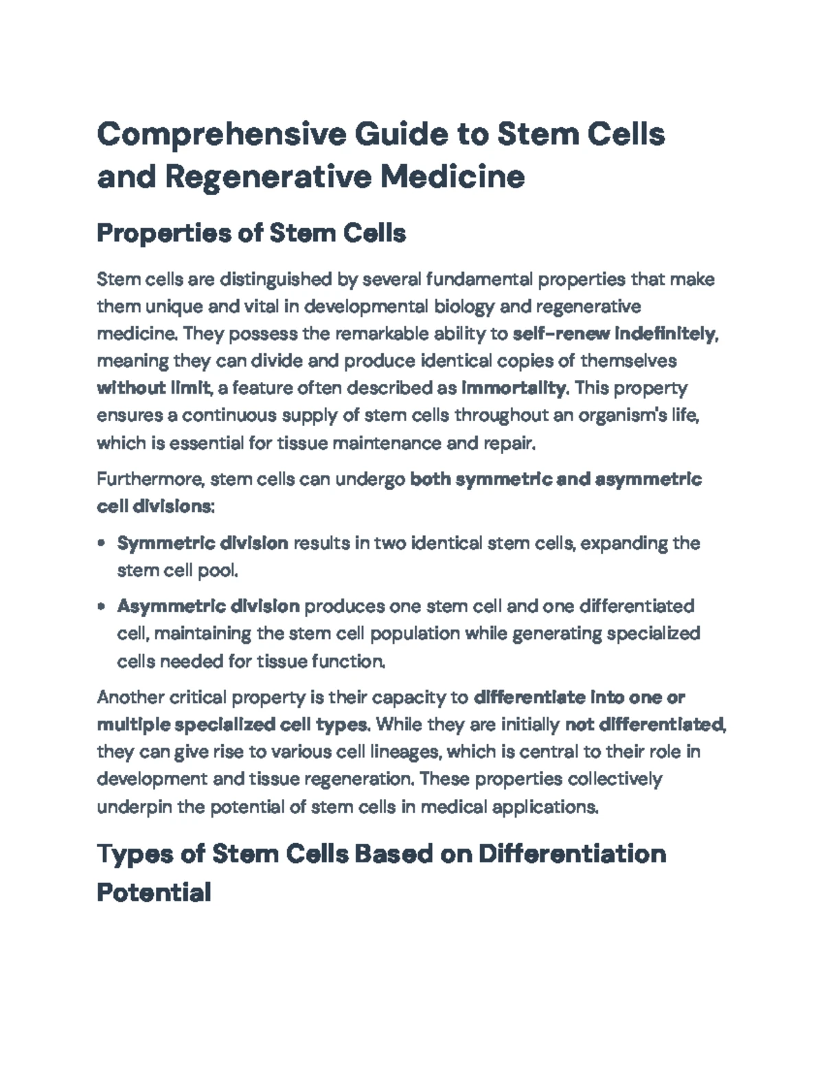 Comprehensive Overview of Regenerative Medicine and Stem Cells (STEM101 ...