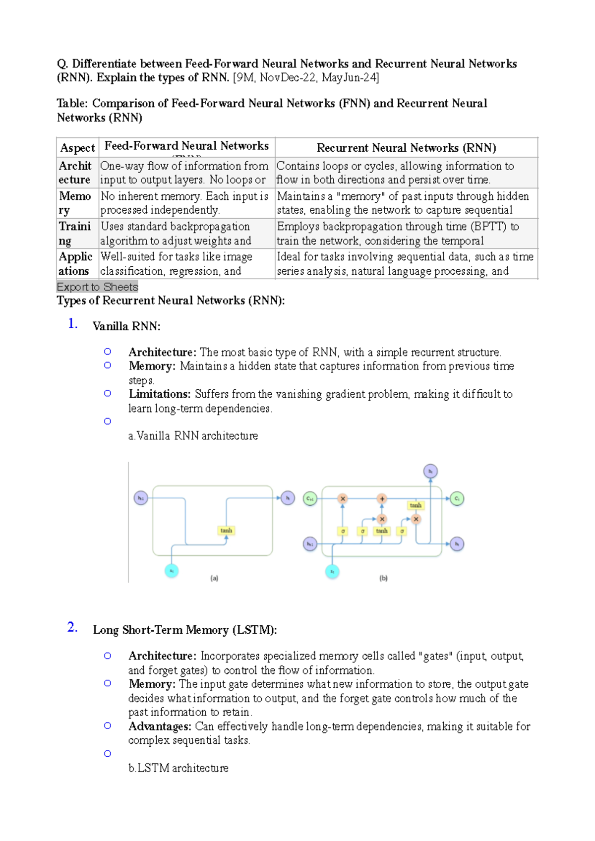 Dlunit 3 - unit 3 for sppu Be it deep learning - Q. Differentiate ...
