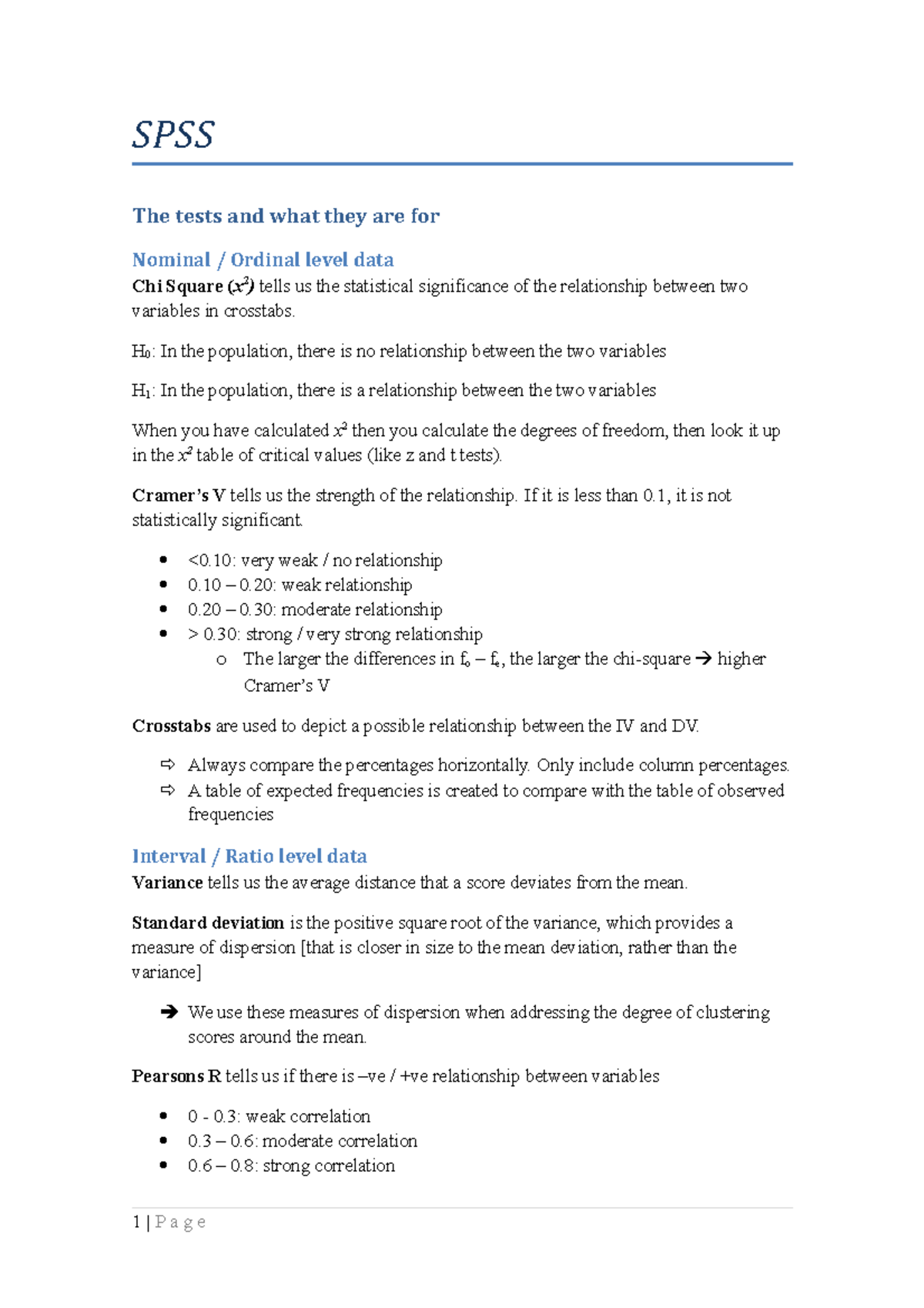 SPSS Help: Key Concepts and Summary for Analysis Techniques - Studeersnel
