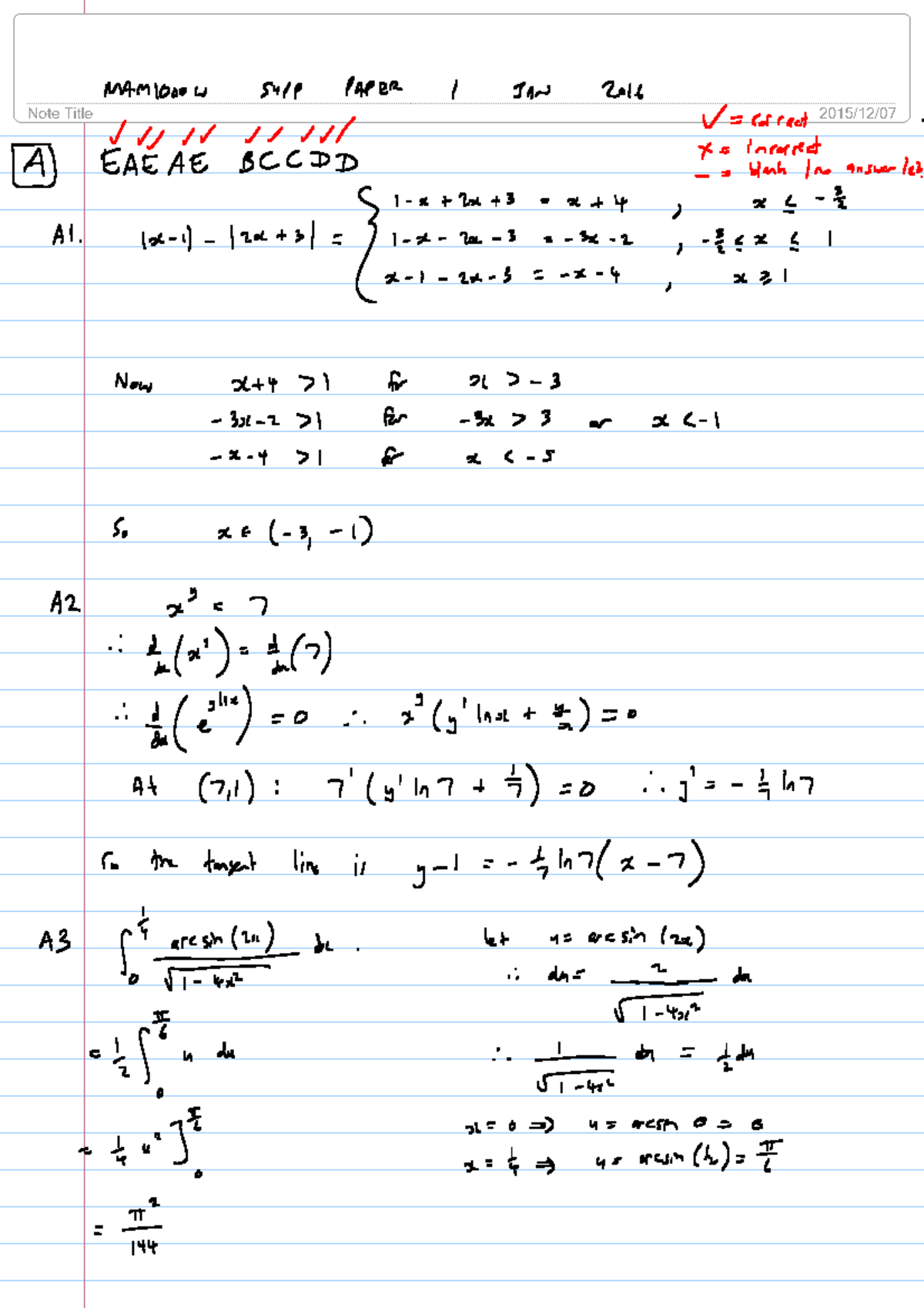 SULP Exam Paper 1 Solutions - January 2016 - Studocu