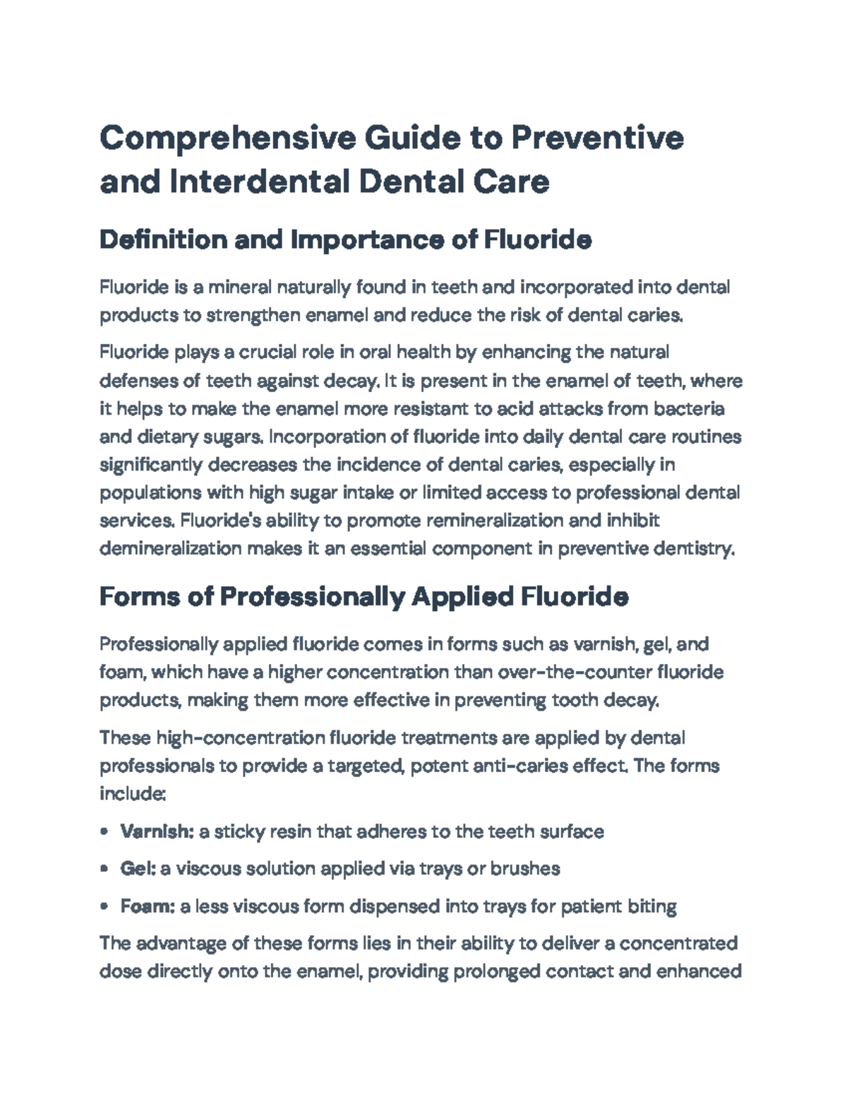 Comprehensive Guide to Preventive Dental Care (DENT 101) - Studocu