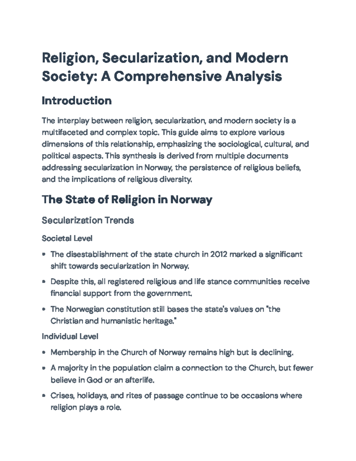 Religion and Secularization in Modern Society: A Comprehensive Analysis ...