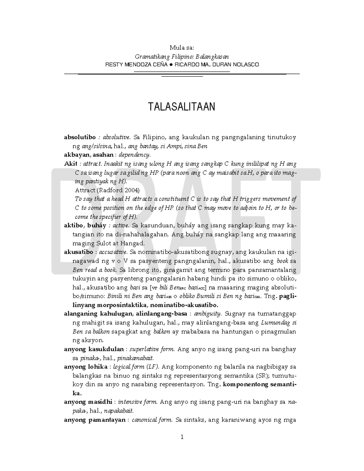 24878370 Talasalitaan sa Gramatikang Filipino: Isang Komprehensibong ...