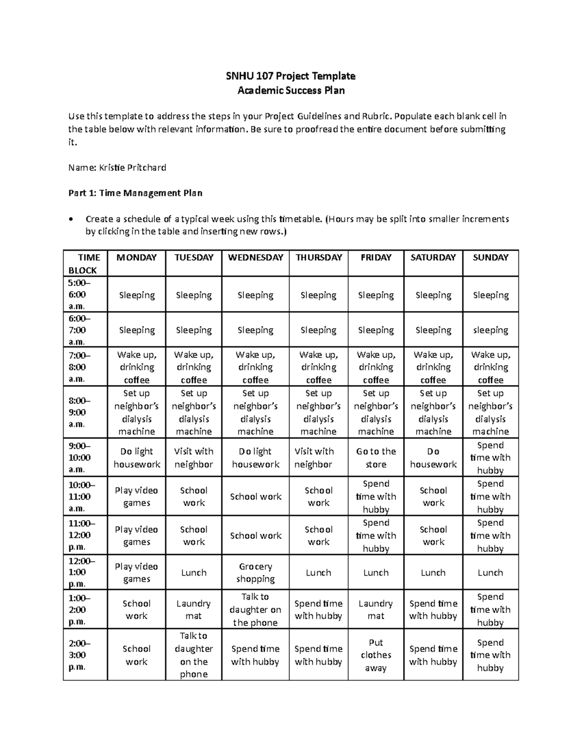 SNHU 107 Project Template - SNHU 107 Project Template Academic Success ...
