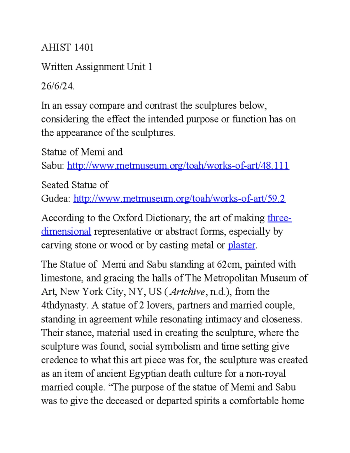 AHIST 1401 DF 6 - Understanding Impressionism as Modern Art Style - Studocu